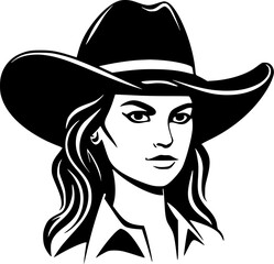 Cowgirl - High Quality Vector Logo - Vector illustration ideal for T-shirt graphic