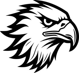 Eagle - Black and White Isolated Icon - Vector illustration