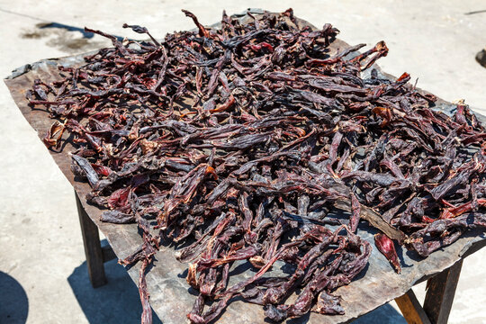 Meat drying in the sun, East Bhutan, Asia