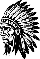 Indian Chief | Minimalist and Simple Silhouette - Vector illustration