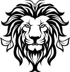 Lion | Black and White Vector illustration