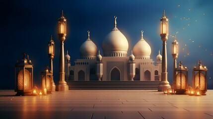 Fototapeta na wymiar mosque in night