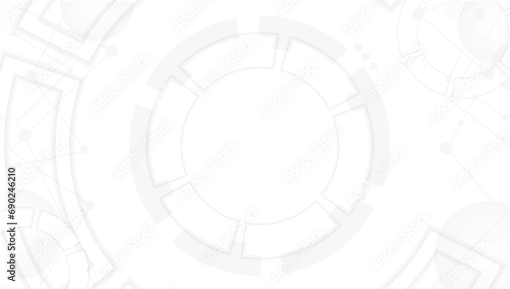Poster digital circles and stripes abstract white background. geometric web round lines with silver design 