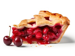 Cherry pie filling isolated on white background