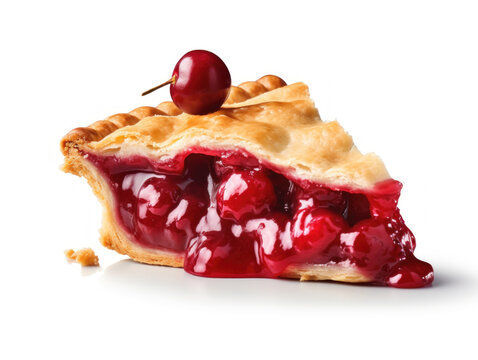 Cherry pie filling isolated on white background