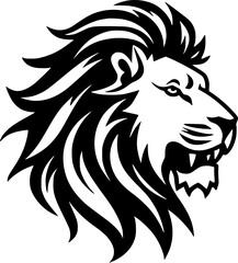 Lion - Black and White Isolated Icon - Vector illustration