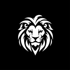 Lion - Black and White Isolated Icon - Vector illustration