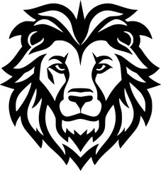 Lion | Black and White Vector illustration