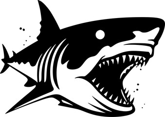 Shark | Minimalist and Simple Silhouette - Vector illustration
