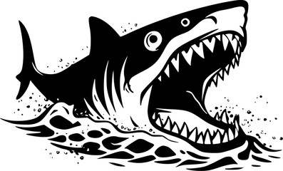 Obraz premium Shark | Minimalist and Simple Silhouette - Vector illustration