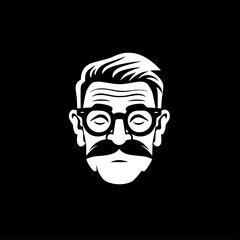 Papa | Black and White Vector illustration