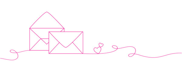 Vector valentine love envelope illustration - obrazy, fototapety, plakaty
