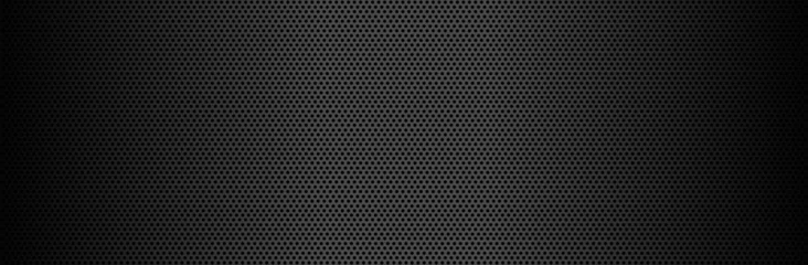 Foto op Plexiglas Dark chrome metal mesh holes with gradient background. Geometric minimalistic and dark carbon stripes with minimal tracery design decorative vector ornament © Богдан Скрипник