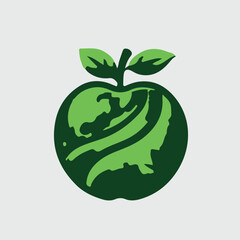 Apple fruit symbol logo. Eco