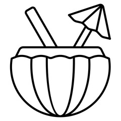 Coconut Drink  Icon Element For Design