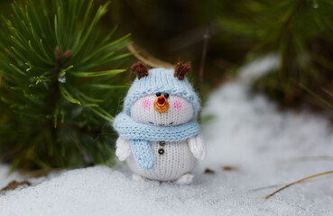 toy snowman with christmas tree