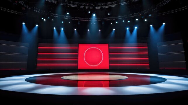  A TED talk presentation stage no presenter no human