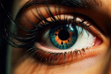 Möbelaufkleber Female eye with striking bright iris © Evgeniya Fedorova