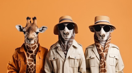 Fototapeta premium Safari Style Safari: Animals in Safari Fashion for Adventurous Advertisements