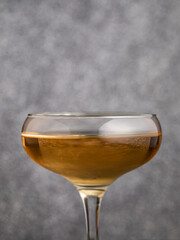 Christmas alcoholic drink in a glass, wine, champagne, New Year, holiday