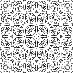 
Black lines on white background.
Wallpaper with figures from lines. Abstract patterns. Black  pattern for web page, textures, card, poster, fabric, textile. Monochrome design. 