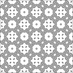 
Black lines on white background.
Wallpaper with figures from lines. Abstract patterns. Black  pattern for web page, textures, card, poster, fabric, textile. Monochrome design. 