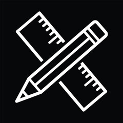 ruler icon conception with pencil icon