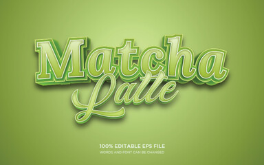 Matcha Latte 3d editable text style effect