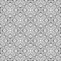 
Black lines on white background.
Wallpaper with figures from lines. Abstract wallpaper. Black  pattern for web page, textures, card, poster, fabric, textile. Monochrome design. 