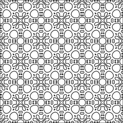 
Black lines on white background.
Wallpaper with figures from lines. Abstract wallpaper. Black  pattern for web page, textures, card, poster, fabric, textile. Monochrome design. 