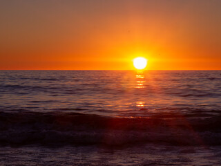 Beautiful Sunset Over the Pacific Ocean, Scenic Beach in California 08