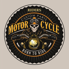 motor riders logo vector with t shirt design 