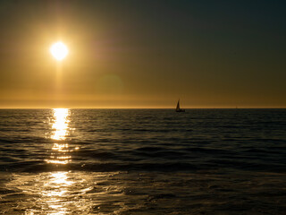 Beautiful Sunset Over the Pacific Ocean, Scenic Beach in California 03