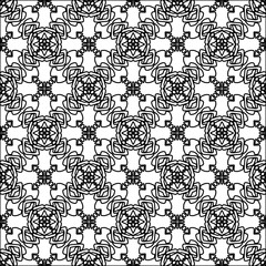 
Black lines on white background.
Wallpaper with figures from lines. Abstract wallpaper. Black  pattern for web page, textures, card, poster, fabric, textile. Monochrome design. 