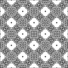 
Black lines on white background.
Wallpaper with figures from lines. Abstract wallpaper. Black  pattern for web page, textures, card, poster, fabric, textile. Monochrome design. 