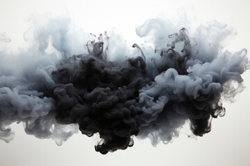 Dramatic Dark Smoke on Clean Canvas