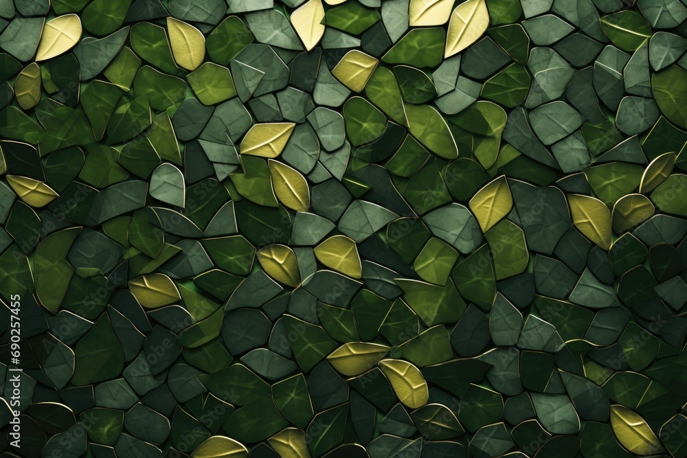 Poster a close-up view of a bunch of green leaves. suitable for various nature-themed projects