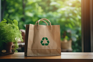 Sustainable Shopping Recycling bags - Ai generated - Generative Ai	