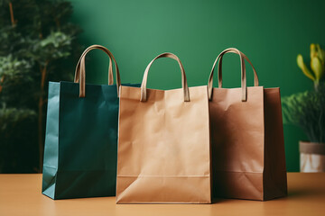 Sustainable Shopping Recycling bags - Ai generated - Generative Ai	