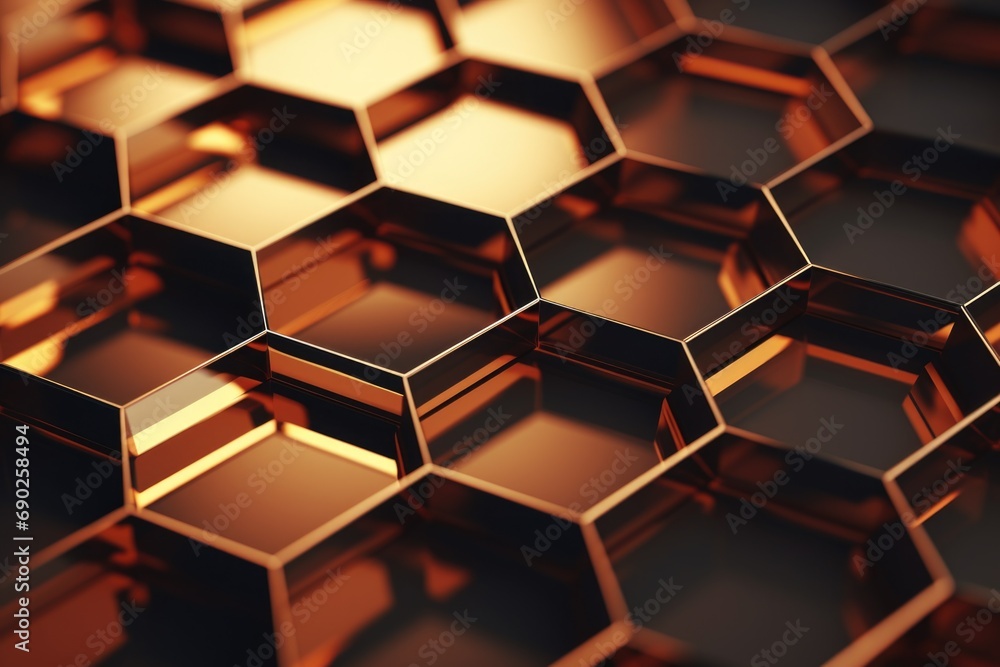 Poster A close-up view of a bunch of shiny cubes. Perfect for adding a modern and sleek touch to any design project