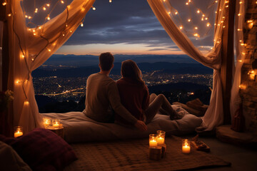 person sitting on a bench in the morning