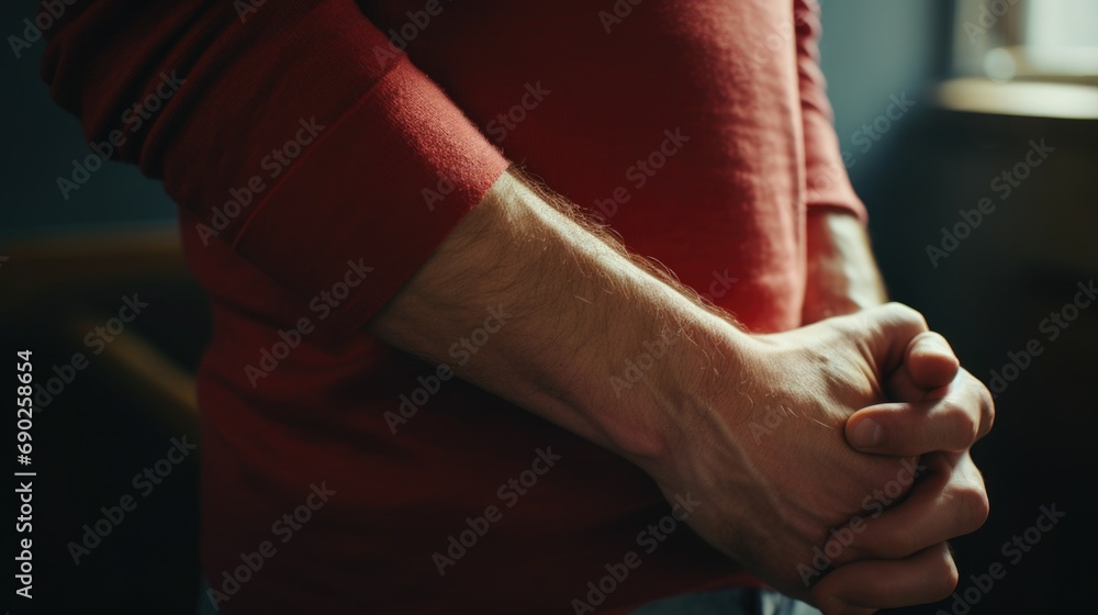 Poster A close-up shot of a person's hands. Versatile image suitable for various concepts