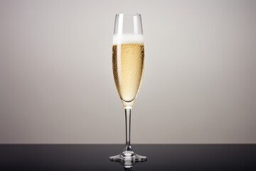 A glass of champagne sitting on a table. Perfect for celebrations and special occasions