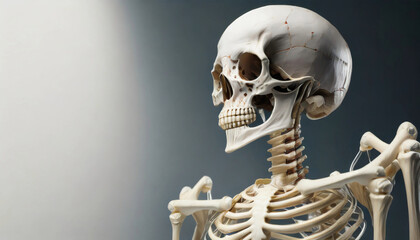 Visual Exploration of the Skeletal System, Artistic Visualization of the Human Skeleton. Generative AI