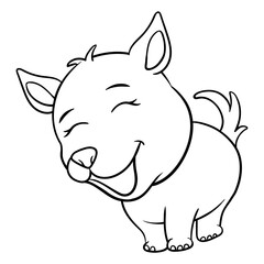 Cute animal illustration on isolated white background, cool for stickers, logos, t-shirts, coloring books, etc.