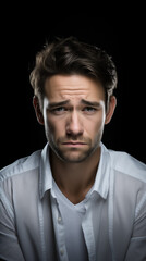 Fototapeta premium handsome a man who is really sad