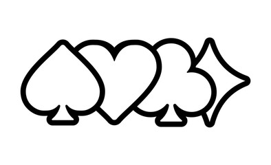 Playing Card Suits. Poker and Casino.