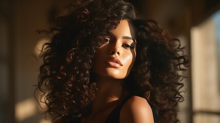 Black african american woman portrait, beautiful cute girl wallpaper background