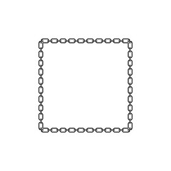 Chain frame of rectangular shape, Metal links repeat endlessly, Vector illustration isolated.
