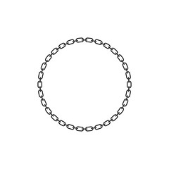 Chain frame round shape, Metal links repeat endlessly, Vector illustration isolated. - obrazy, fototapety, plakaty
